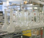 Flasks in a lab