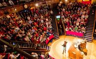 An aerial view of a tiered lecture theatre at the RI