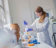 Girl working in a laboratory