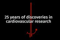 25 years of discoveries in cardiovascular research title slide with image of a heart monitor