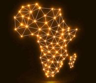 Africa outline in lights