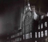 The Waterhouse building at night