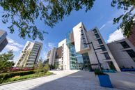 Panoramic view of white city campus