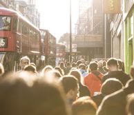 A view of the people walking through London