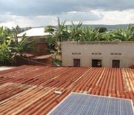 corrugated iron roof with solar panels on top