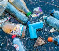 close up of plastic in a lake or waterway