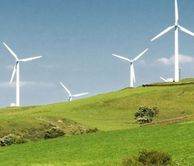 Wind turbines on a hill