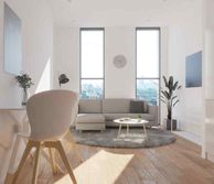 CGI of the studio apartment at Wood Lane