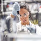 Student working in a lab