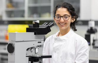 A woman working in a laboratory