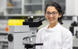 A woman working in a laboratory