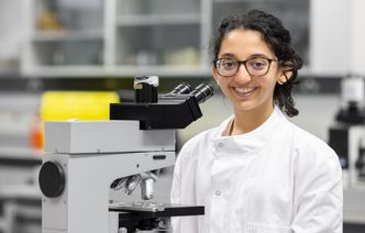 A woman working in a laboratory