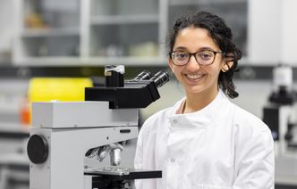 A woman working in a laboratory