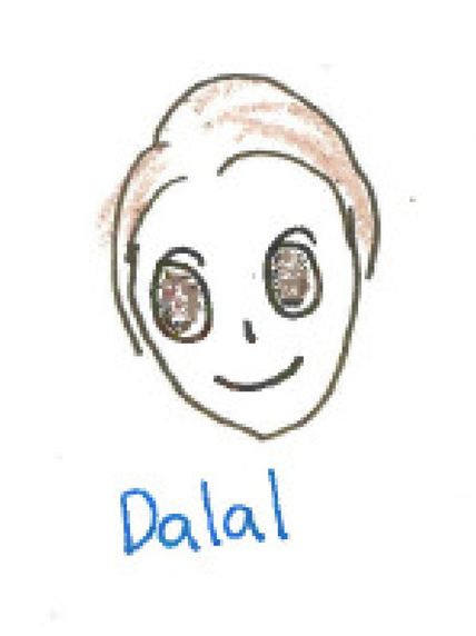 Cartoon drawing of Dalal Alrajeh