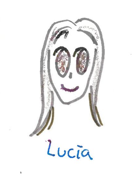 Cartoon drawing of Lucia Specia