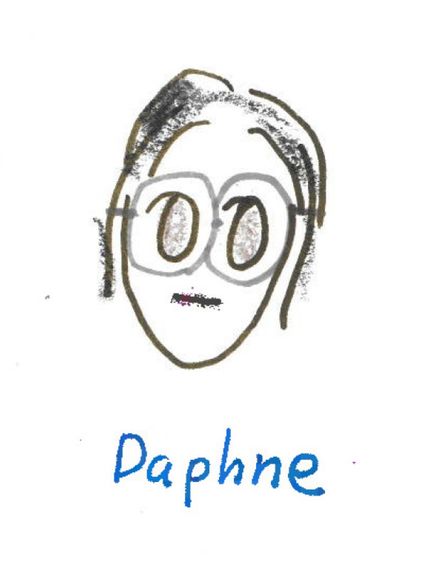 Cartoon drawing of Daphne Tuncer