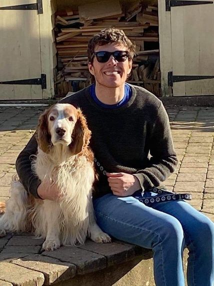 A picture of Dan and his dog Gruff