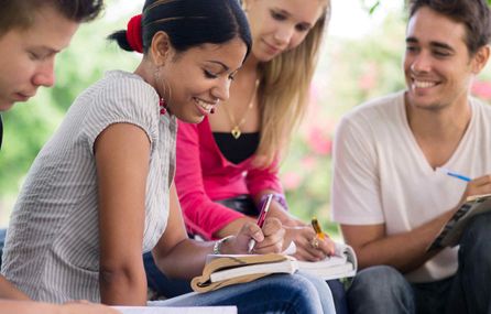 Group of students working together