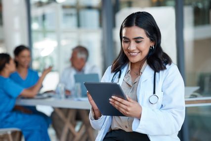 Doctor holding ipad