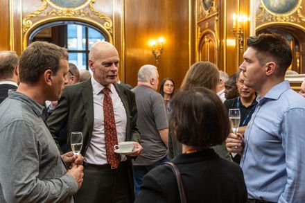 Provost Ian Walmsley talking to guests at the Provost's Health and Safety Awards reception 2022