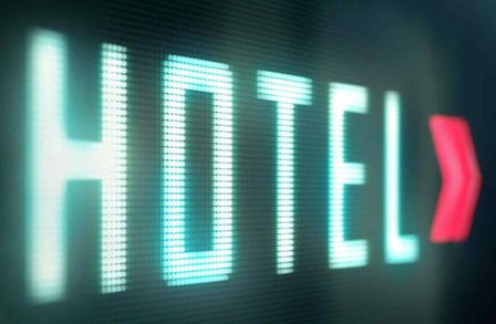 Illuminated hotel sign