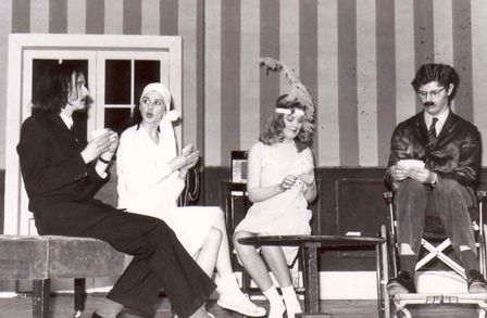 Photograph of Imperial College Dramatic Society's production of Inspector Hound in 1974