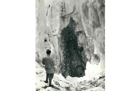 Photograph of 1957 expedition to a glacier in the Karakoram range 