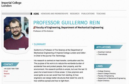 Professor Guillermo Rein's 