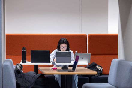 A student in the Abdus Salam Library