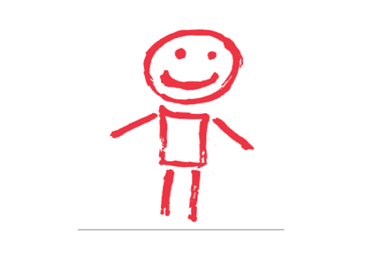 Stick image drawing of a child