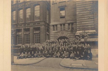Students and staff outside the City and Guilds Building Exhibition Road