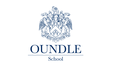 Oundle school crest with the words, 