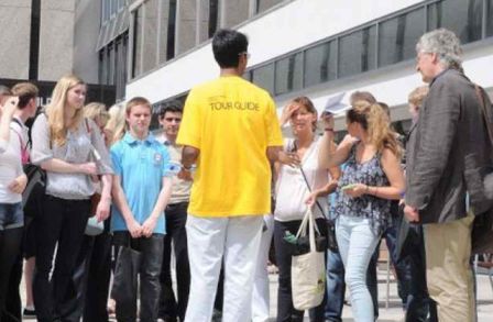 A campus tour guide