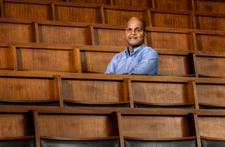 dr Dave Pollard seated in a lecture theatre