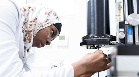 PhD student Maryam in the Natural Magnetism Lab in White City