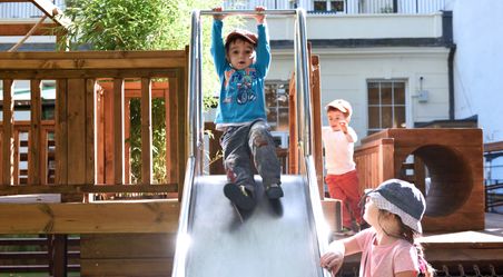 Playing outside in our garden