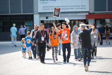 People on a campus walking tour at impfest