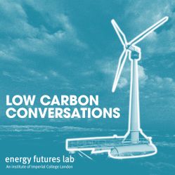 Low Carbon Conversations logo with a floating wind turbine