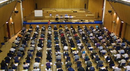 An Examination in progress in the Great Hall