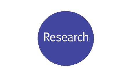 An image of a purple circle saying 'research'