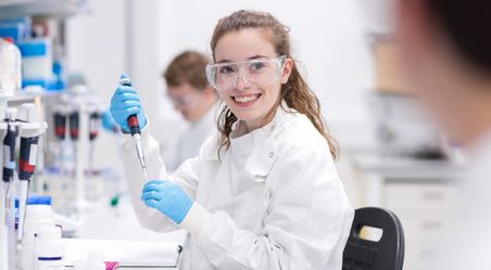 Student in lab