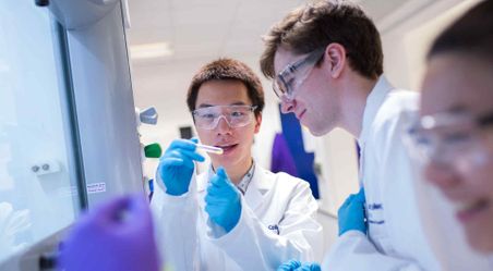 Science students in the lab