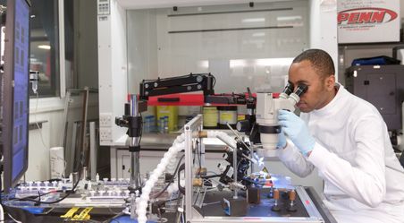 A student in a laboratory