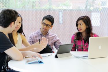 image of students working together