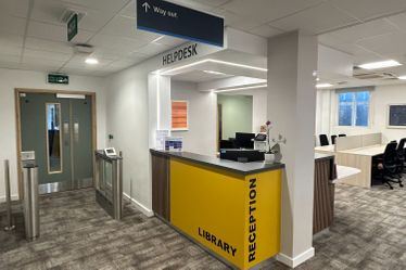 Welcome desk at St Marys Campus Library