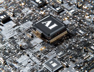 an electronic chip with the letters 'AI'