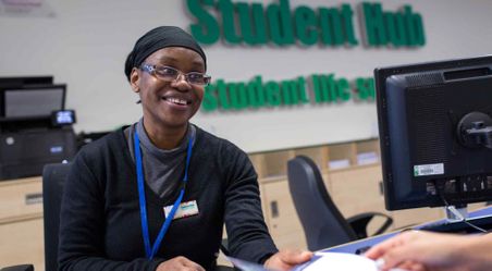 Lady in the Student Hub