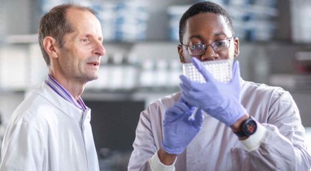Researchers working in a lab