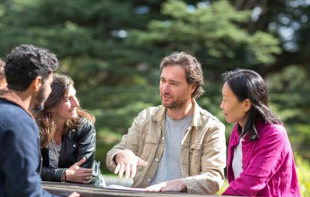 People meeting in park