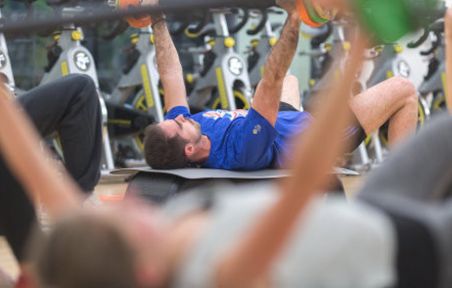 Weight lifting at gym